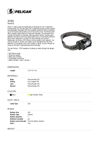 Thumbnail of document Data Sheet - 2765 Headlamp